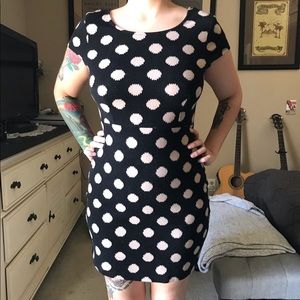 Polka Dot Mini Black Dress